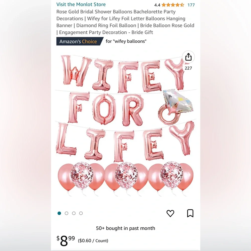 3 / $15: 4 Pk Bridal Shower, Engagement Party, Bachelorette Party Ballon Bann…